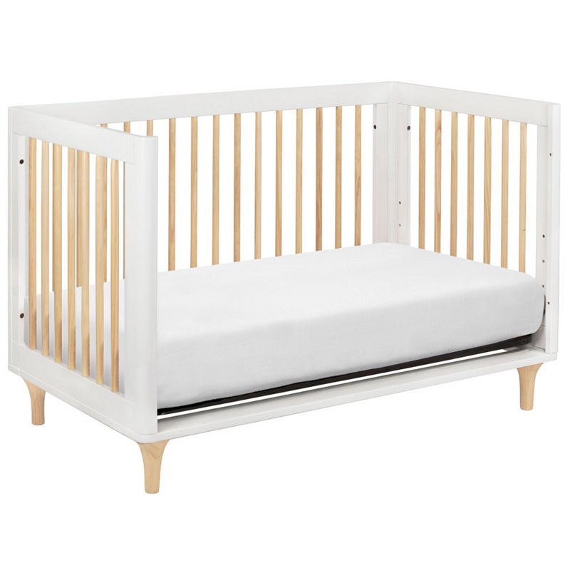 4-in-1 Convertible Baby Crib with Dresser with Changing Tray Set in Natural