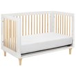 4-in-1 Convertible Baby Crib with Dresser with Changing Tray Set in Natural