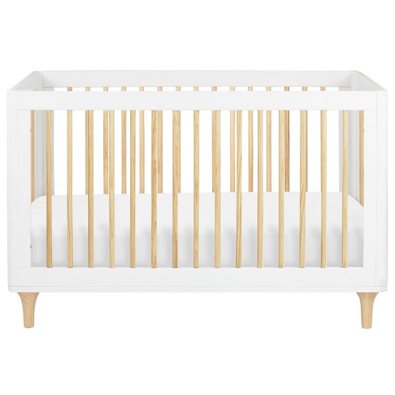 4-in-1 Convertible Baby Crib with Dresser with Changing Tray Set in Natural