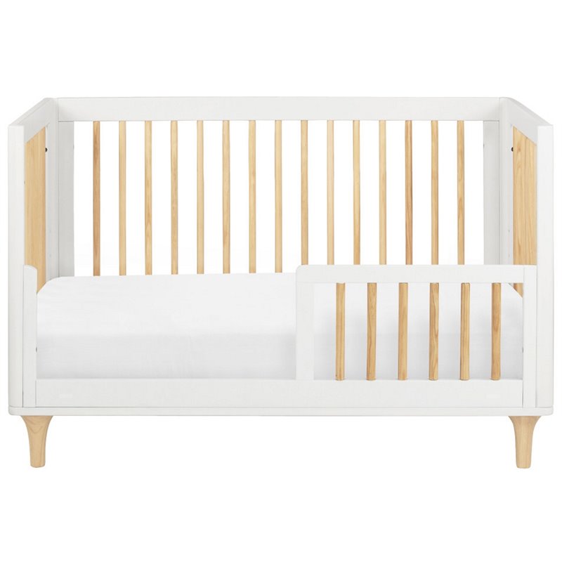 4-in-1 Convertible Baby Crib with Dresser with Changing Tray Set in Natural