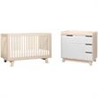 3-in-1 Convertible Crib Set with Dresser and Changing Tray in Natural