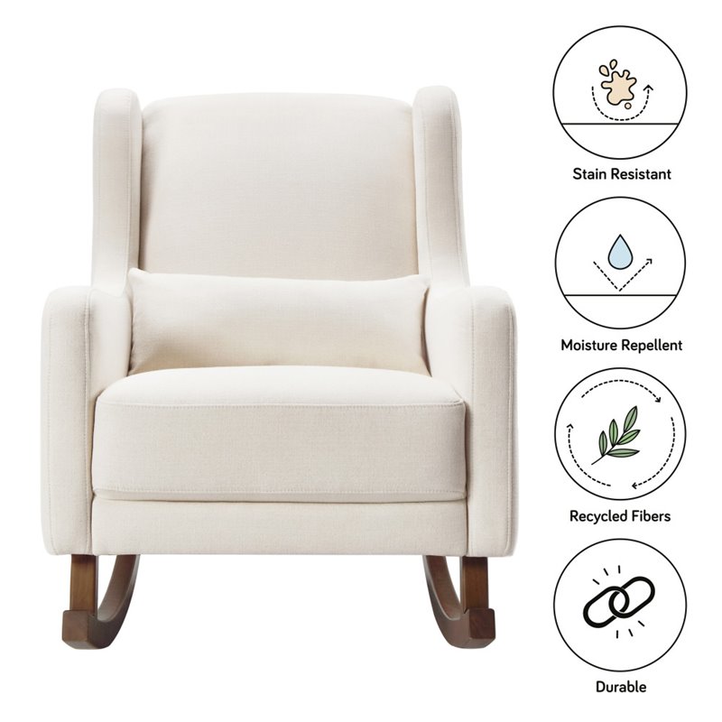 Babyletto Kai Rocker in Performance Natural Eco-Twill with Dark legs