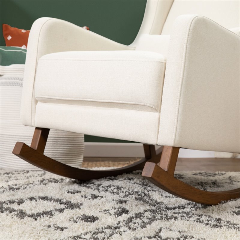 Babyletto Kai Rocker in Performance Natural Eco-Twill with Dark legs