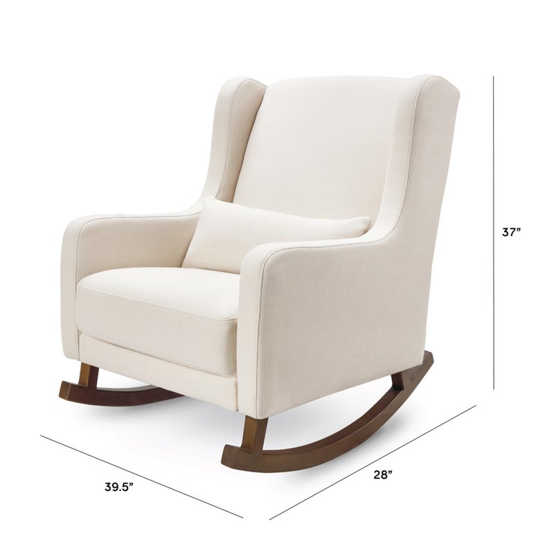 Babyletto Kai Rocker in Performance Natural Eco-Twill with Dark legs