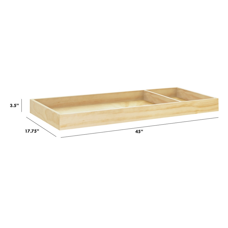 Babyletto Pine Wood Universal Wide Removable Changing Tray in Natural