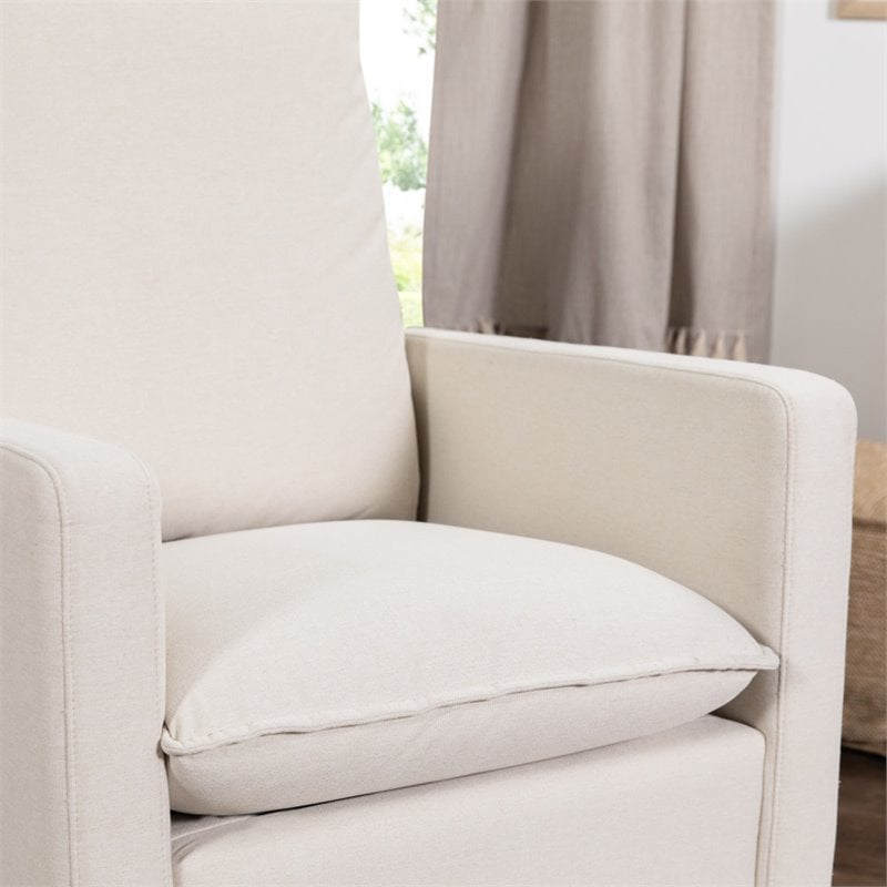Babyletto Cali Pillowback Swivel Glider in Performance Cream Eco-Weave