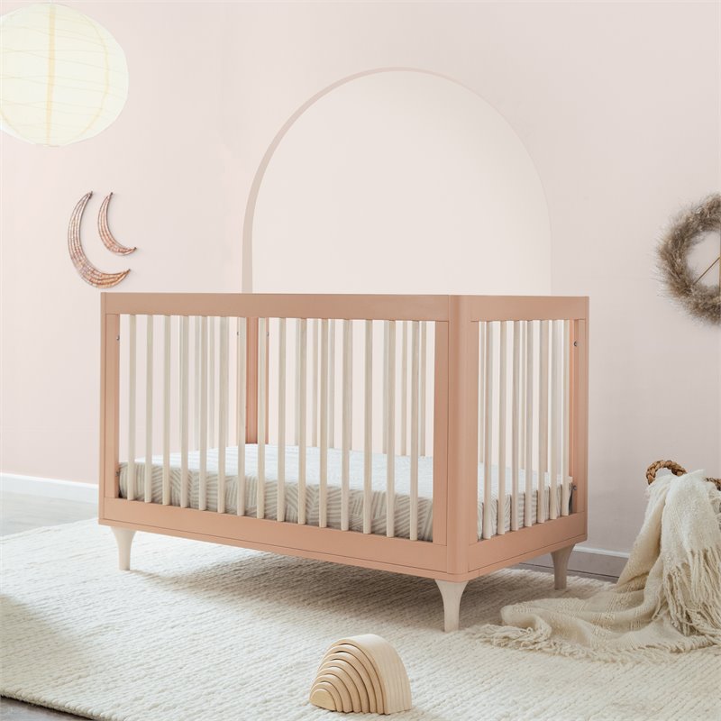 Babyletto Lolly Pine Wood 3-in-1 Convertible Crib in Canyon and Washed Natural