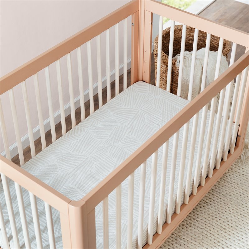 Babyletto Lolly Pine Wood 3-in-1 Convertible Crib in Canyon and Washed Natural
