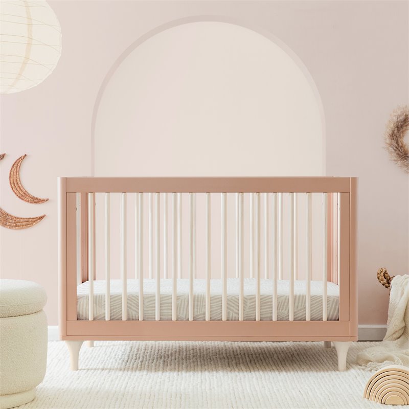 Babyletto Lolly Pine Wood 3-in-1 Convertible Crib in Canyon and Washed Natural