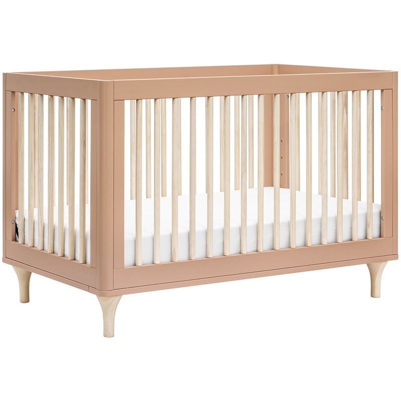 Babyletto Lolly Pine Wood 3-in-1 Convertible Crib in Canyon and Washed Natural