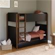 Babyletto Tiptoe Pine Wood Bunk Bed in Black and Natural Walnut