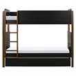 Babyletto Tiptoe Pine Wood Bunk Bed in Black and Natural Walnut