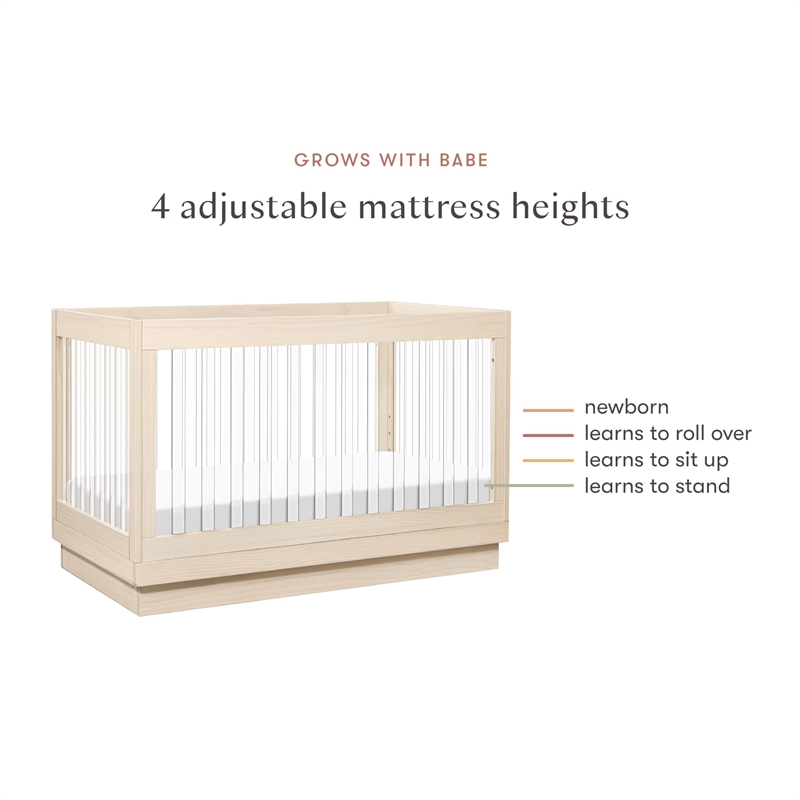 Babyletto Harlow 3-in-1 Wood Convertible Crib with Conversion Kits in Natural