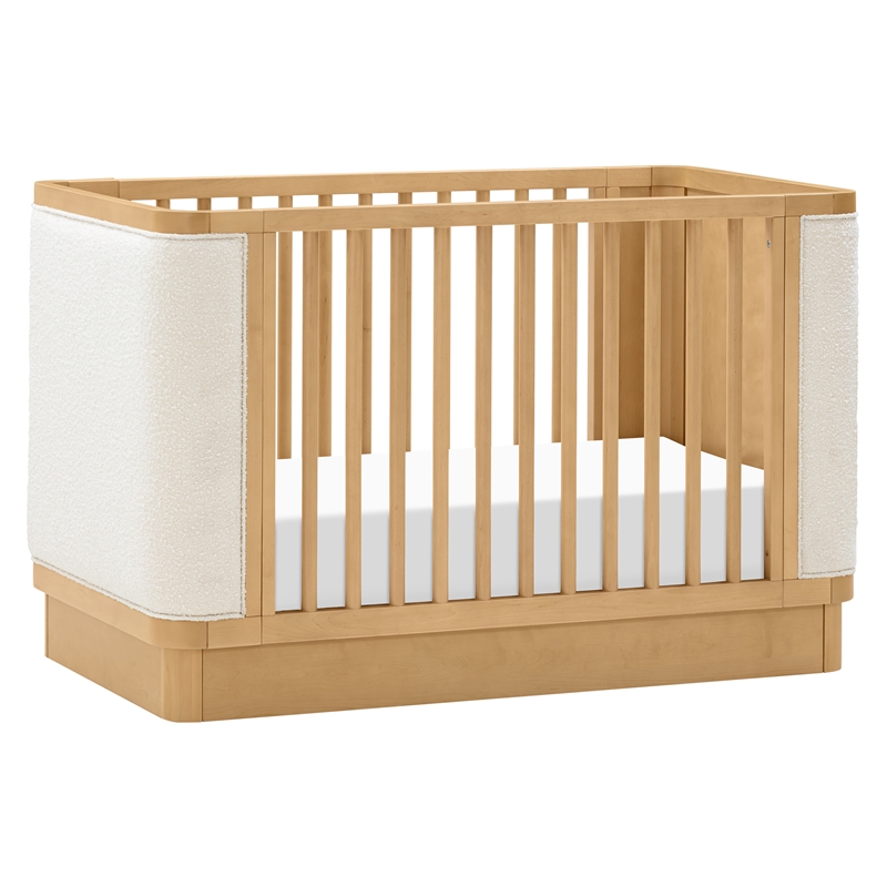 Babyletto Bondi Boucle 4-in-1 Convertible Crib in Honey with Ivory Boucle
