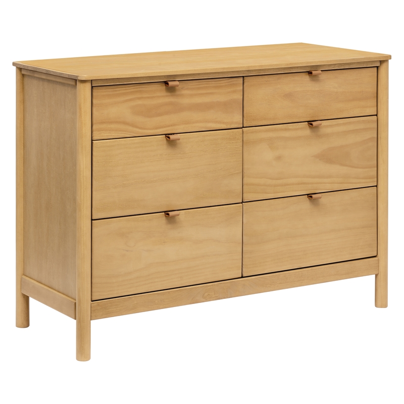 Babyletto Bondi Pine Wood 6-Drawers Bedroom Dresser in Honey