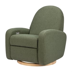Babyletto Nami Glider-Recliner with Electronic Control and USB in Olive Boucle
