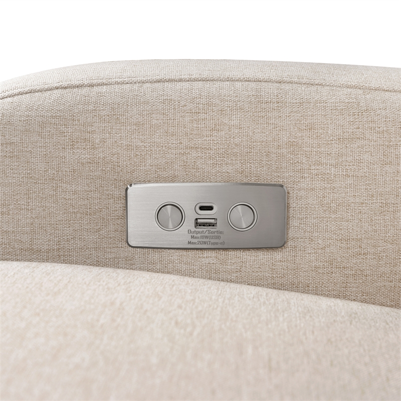 Babyletto Nami Glider Recliner w/Electronic Control and USB in Performance Beach
