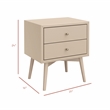 Babyletto Palma 2-Drawers Nightstand with USB Port in Taupe