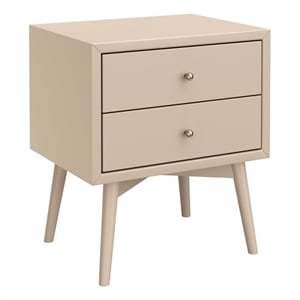 Babyletto Palma 2-Drawers Nightstand with USB Port in Taupe