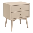 Babyletto Palma 2-Drawers Nightstand with USB Port in Taupe