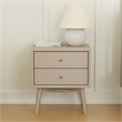 Babyletto Palma 2-Drawers Nightstand with USB Port in Taupe