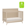 Babyletto Palma Mid-Century Solid Wood 4-in-1 Convertible Crib in Taupe