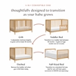 Babyletto Swell 4-in-1 Convertible Crib in Honey