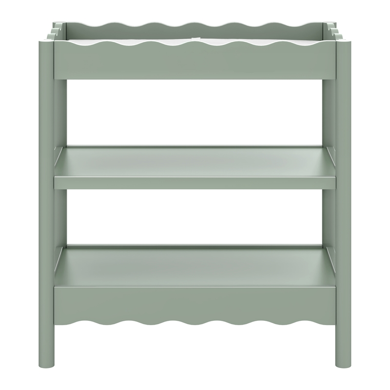 Babyletto Swell Changing Table with 2-Shelves in Light Sage
