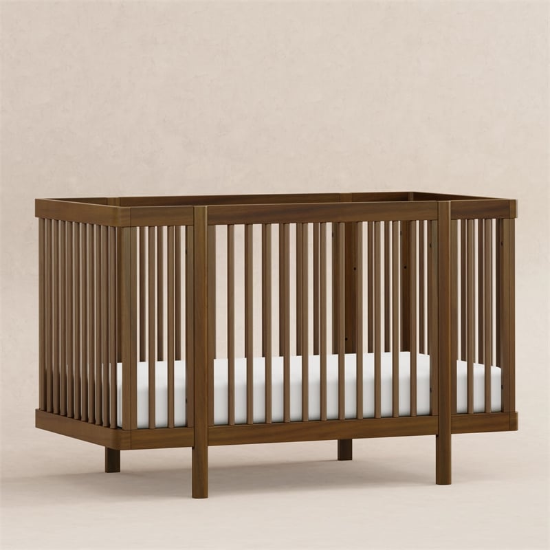 Babyletto Pogo Pine Wood 8-in-1 Convertible Crib in Natural Walnut