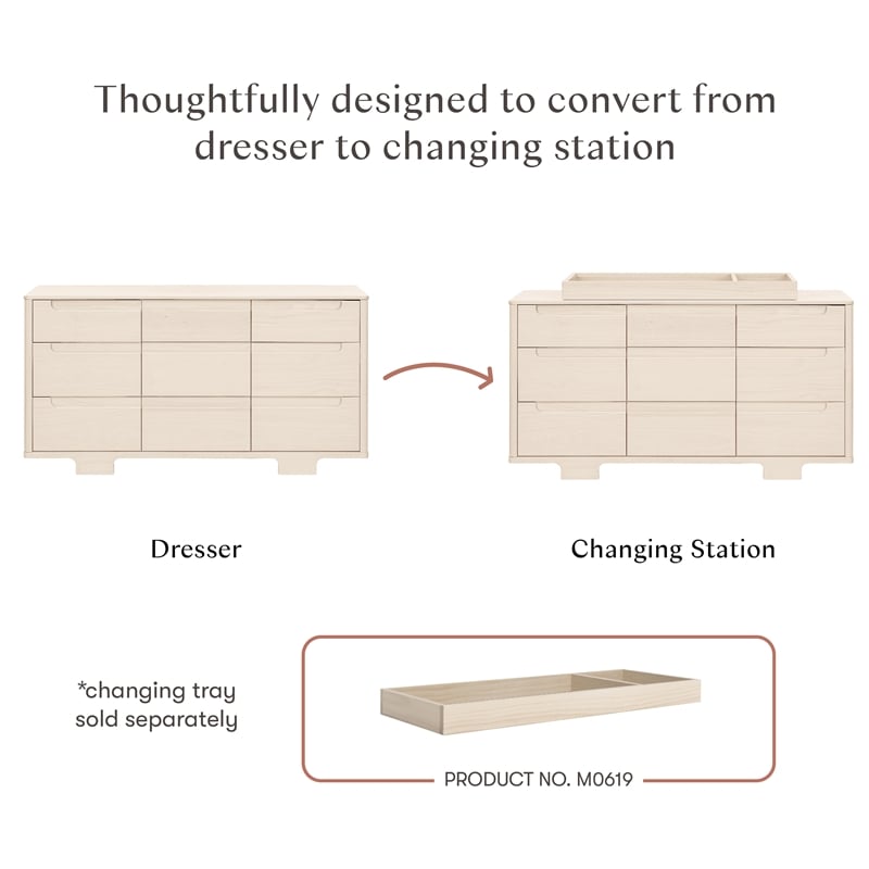 Babyletto Yuzu 9-Drawers Dresser in Washed Natural