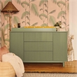Babyletto Pogo Tambour 3-Drawers Dresser in Olive
