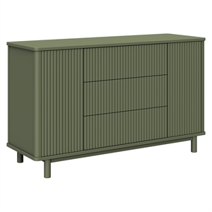Babyletto Pogo Tambour 3-Drawers Dresser in Olive