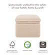Babyletto Cali Shearling Fabric Upholstered Ottoman with Hidden Storage in Chai