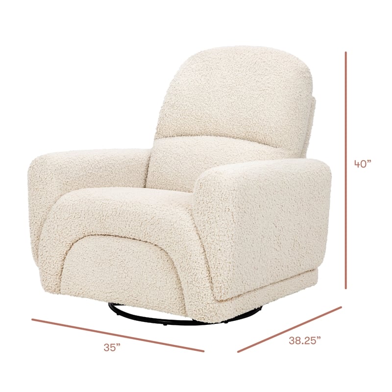 Babyletto Rainbow Recliner and Swivel Glider in Almond Teddy Loop