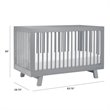 Hudson 3-in-1 Convertible Crib with Toddler Bed Conversion Kit - Gray