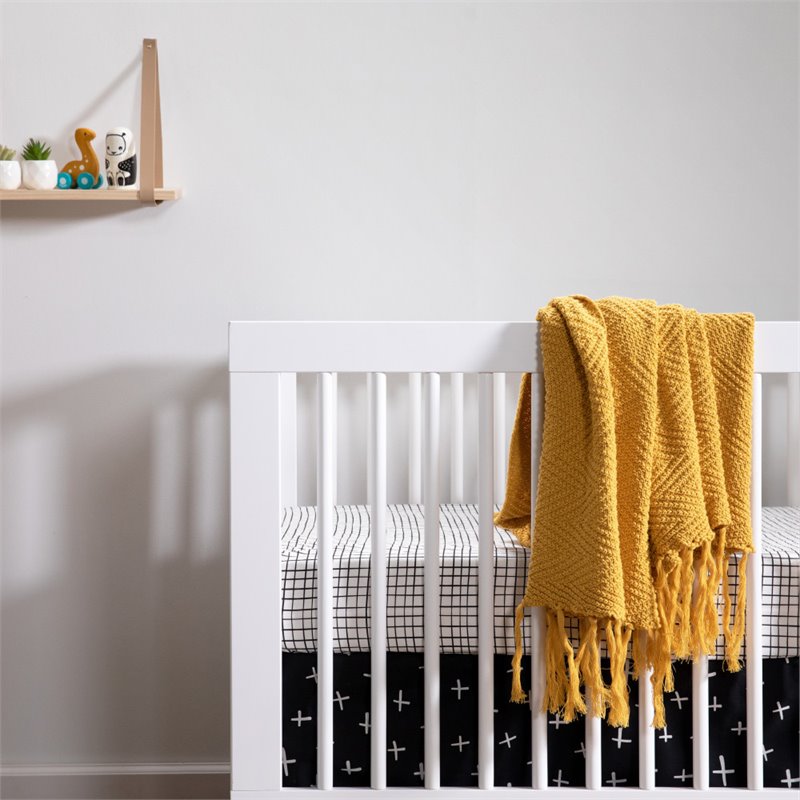 Hudson 3 in 1 Convertible Crib & Toddler Bed Conversion Kit White
