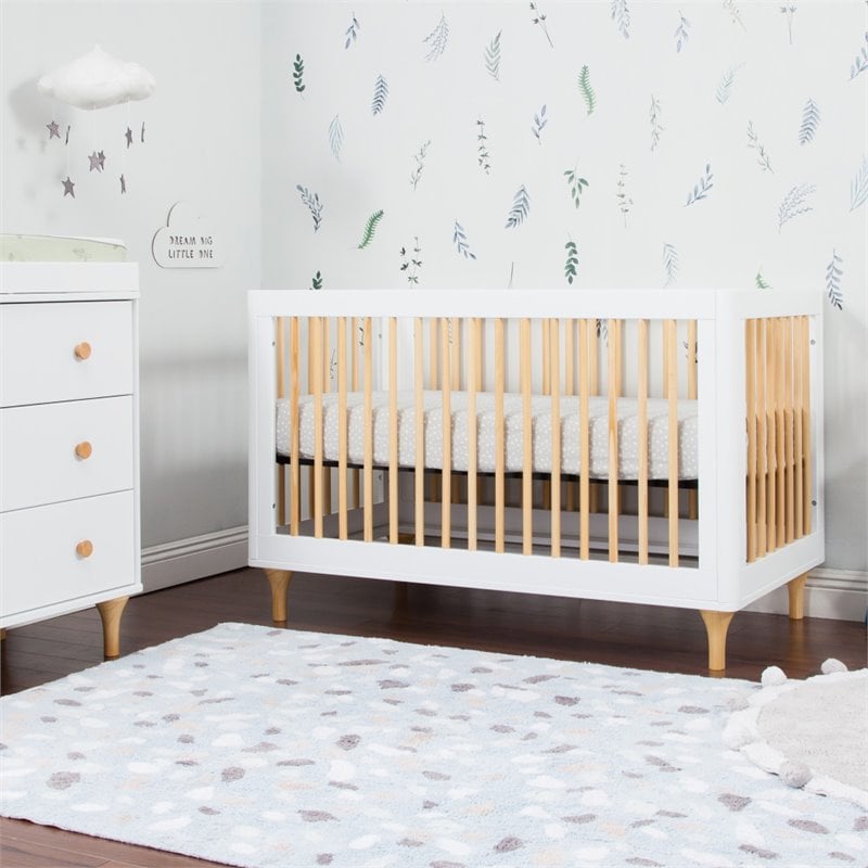 Babyletto Lolly 3-in-1 Convertible Crib with Toddler Bed Conversion Kit in White