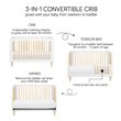 Babyletto Lolly 3-in-1 Convertible Crib with Toddler Bed Conversion Kit in White