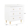 Babyletto Lolly 3 Drawer Changer Dresser in White and Natural