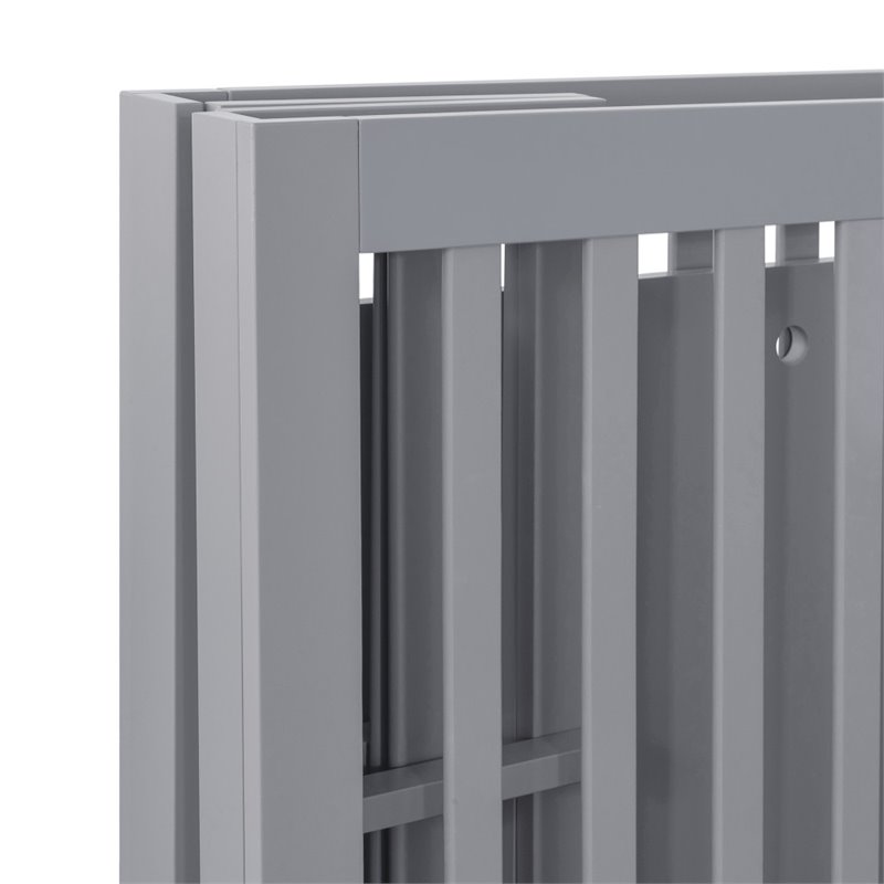 Babyletto Origami Portable Folding Mini Wood Crib with Casters in Gray