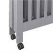Babyletto Origami Portable Folding Mini Wood Crib with Casters in Gray