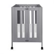 Babyletto Origami Portable Folding Mini Wood Crib with Casters in Gray