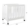 Babyletto Origami Portable Folding Mini Crib with Casters in White