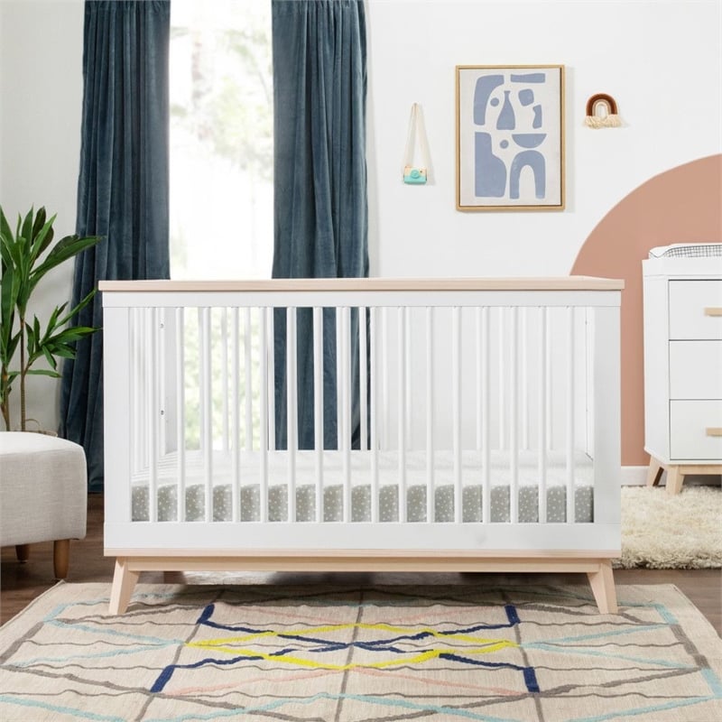Scoot 3-in-1 Convertible Crib & Toddler Bed Conversion Kit White/Washed Natural
