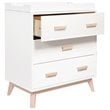 Babyletto Scoot 3 Drawer Dresser with Removable Changing Tray in White & Natural