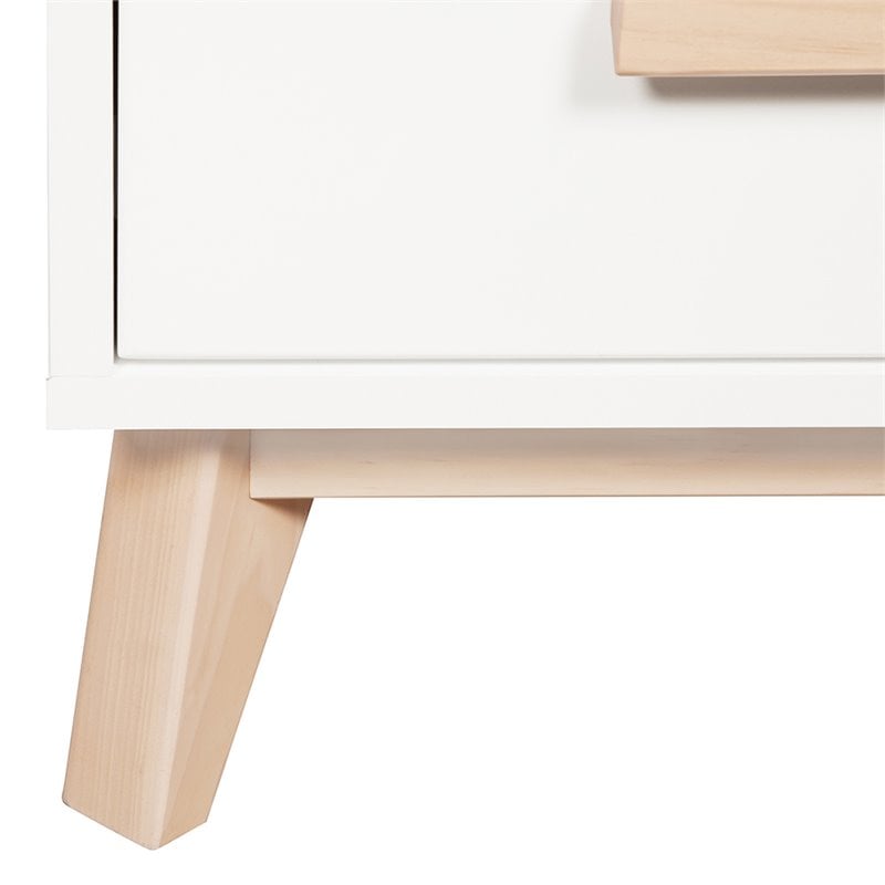 Babyletto Scoot 3 Drawer Dresser with Removable Changing Tray in White & Natural