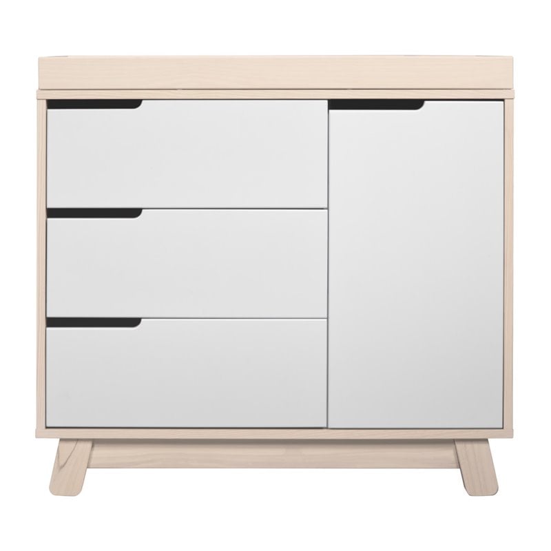 Babyletto Hudson 3 Drawer Wood Dresser with Removable Changing Tray in Natural