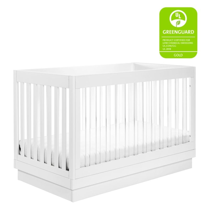 Babyletto Harlow 3-in-1 Convertible Crib with Toddler Bed Conversion Kit - White