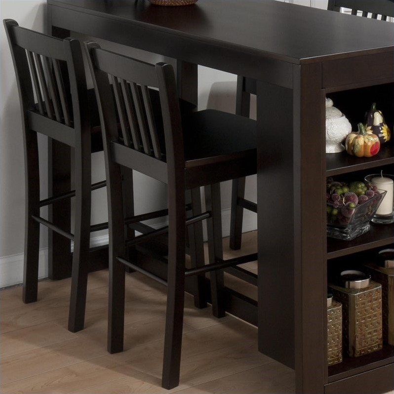 Jofran Counter Height Slat Back Stool in Maryland Merlot (set of 2)