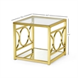 Olympia Square Glass Top End Table in Gold Chrome Base